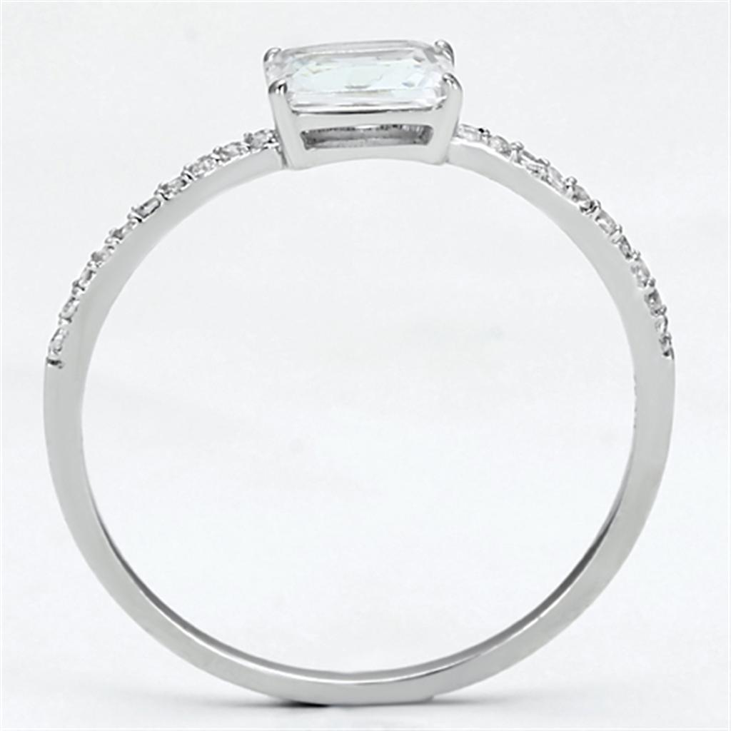 TS082 - Rhodium 925 Sterling Silver Ring with AAA Grade CZ in Clear-2
