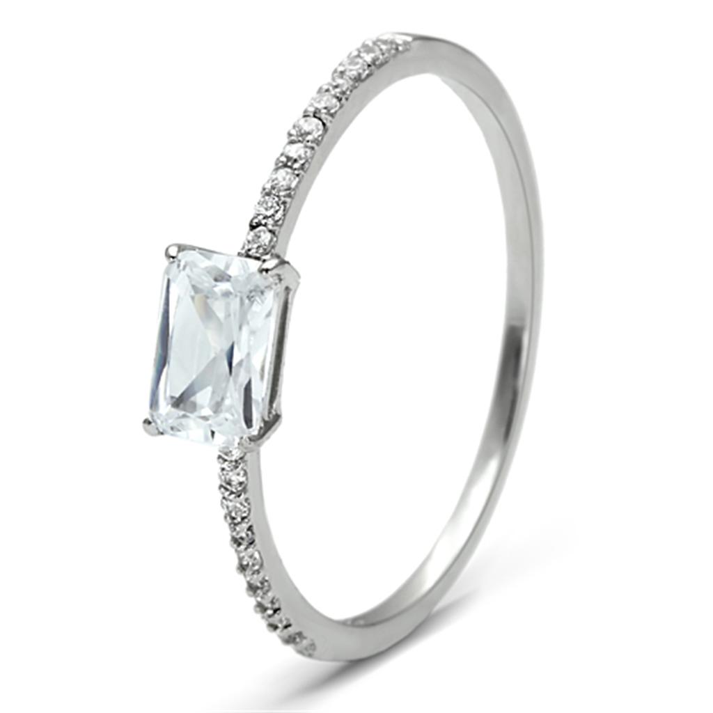 TS082 - Rhodium 925 Sterling Silver Ring with AAA Grade CZ in Clear-4
