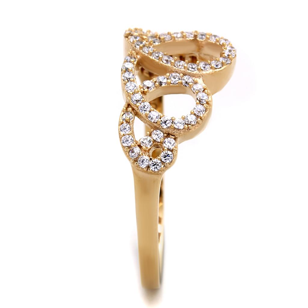 TS279 - Rose Gold 925 Sterling Silver Ring with AAA Grade CZ in Clear-3