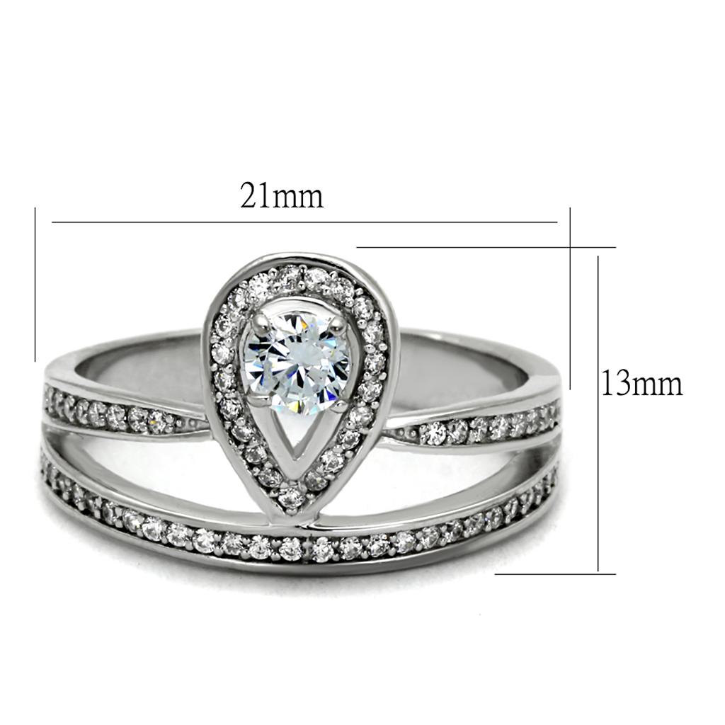 TS476 - Rhodium 925 Sterling Silver Ring with AAA Grade CZ in Clear-1