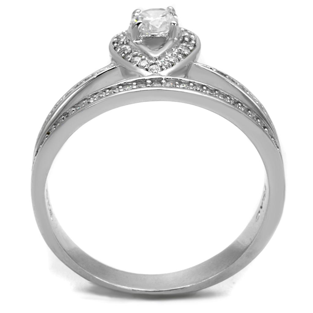 TS476 - Rhodium 925 Sterling Silver Ring with AAA Grade CZ in Clear-2