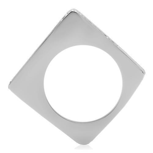 TK232 - High polished (no plating) Stainless Steel Ring with Top Grade Crystal in Clear-3